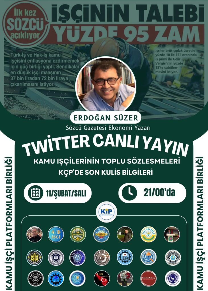 Kamu İşçi Platformları Birliği’nden X Sohbet Odasına Davet