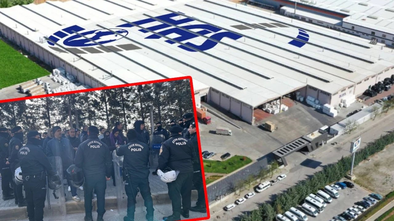 Has Çuval işçileri fabrika önünde direniyor! Polis müdahalesi geldi
