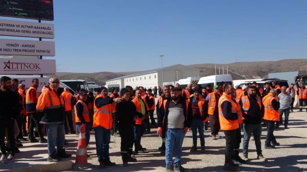 Yozgat’ta Yüksek Hızlı Tren şantiyesi işçileri iş bıraktı!