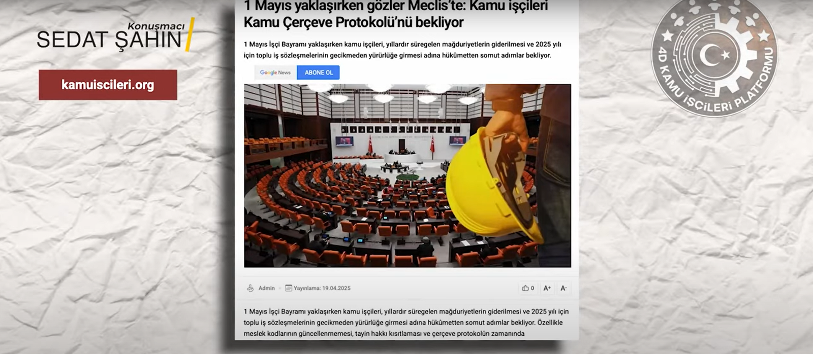 Kamu işçi protokolü zam pazarlığı: Çok Erken