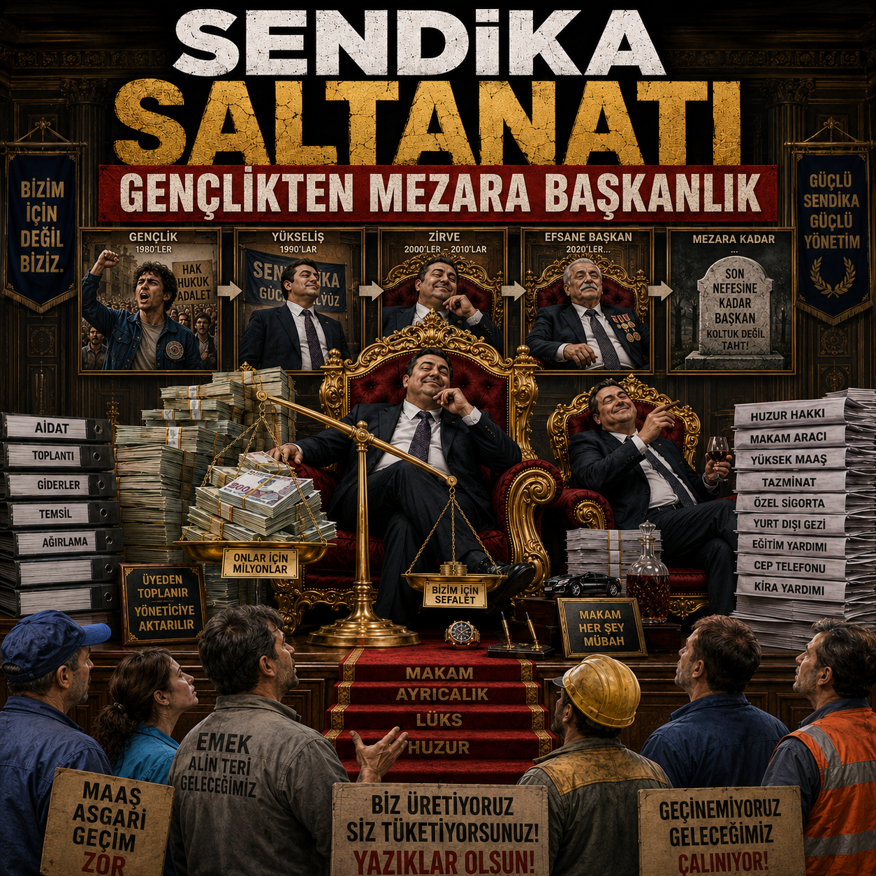 Yıllanan Sendika ve Oda Başkanlarının Maaşları Yeniden Gündemde
